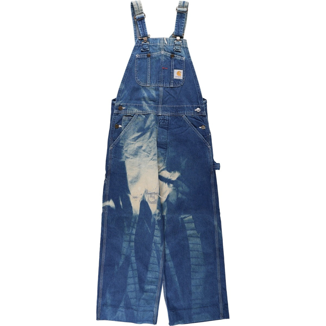 Carhartt painted denim overalls, made in the USA, men's size W32 (approx.). cotton blue type Vintage Second Hand