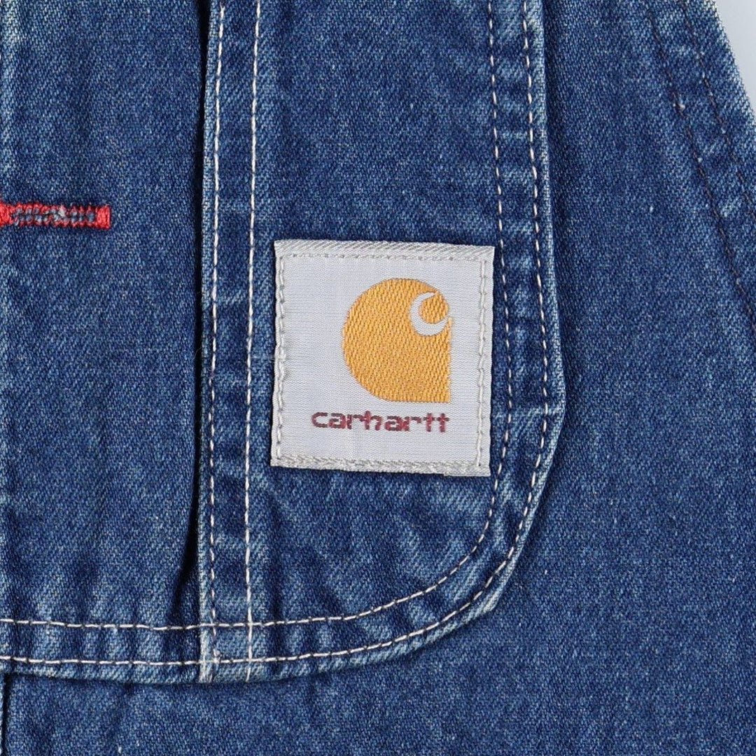 Carhartt painted denim overalls, made in the USA, men's size W32 (approx.). cotton blue type Vintage Second Hand