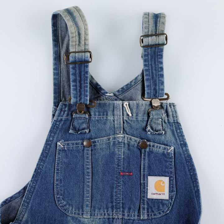 Carhartt painted denim overalls, made in the USA, men's size W32 (approx.). cotton blue type Vintage Second Hand