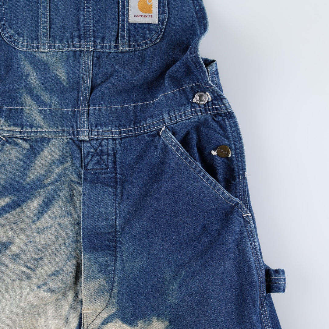Carhartt painted denim overalls, made in the USA, men's size W32 (approx.). cotton blue type Vintage Second Hand