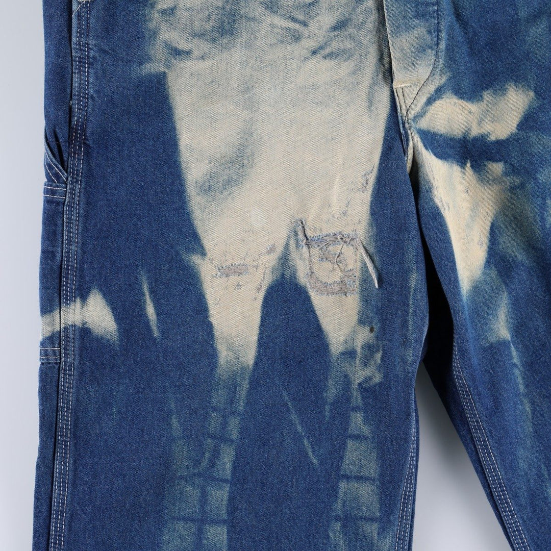 Carhartt painted denim overalls, made in the USA, men's size W32 (approx.). cotton blue type Vintage Second Hand