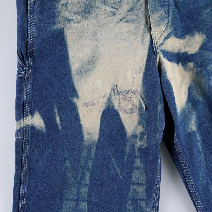 Carhartt painted denim overalls, made in the USA, men's size W32 (approx.). cotton blue type Vintage Second Hand