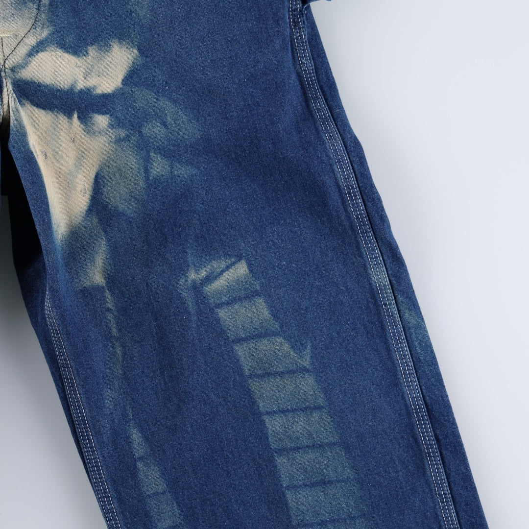 Carhartt painted denim overalls, made in the USA, men's size W32 (approx.). cotton blue type Vintage Second Hand