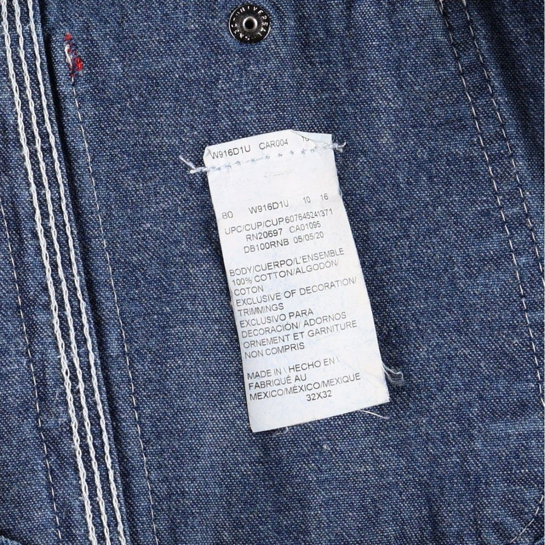Dickies denim overalls for men, equivalent to W38 cotton blue type Vintage Second Hand