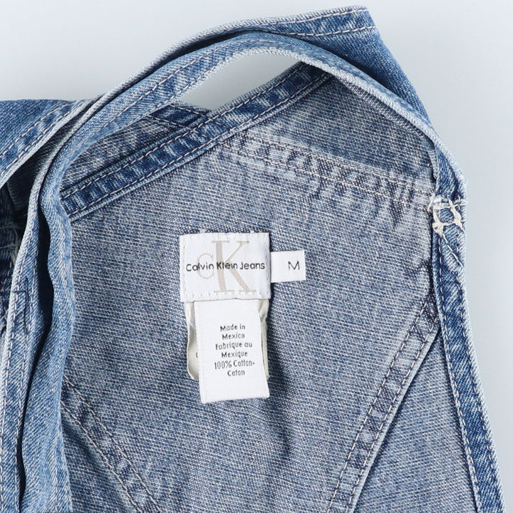 90s-00'S Calvin Klein denim overalls, men's size W31 (approx.), vintage, hammer loop. cotton blue type Vintage Second Hand