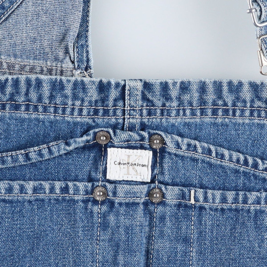 90s-00'S Calvin Klein denim overalls, men's size W31 (approx.), vintage, hammer loop. cotton blue type Vintage Second Hand