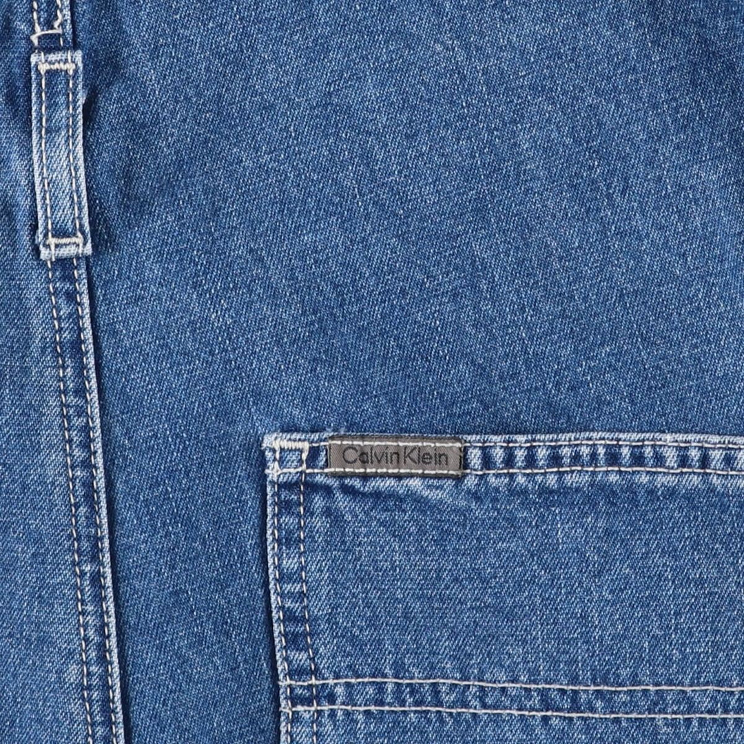 90s-00'S Calvin Klein denim overalls, men's size W31 (approx.), vintage, hammer loop. cotton blue type Vintage Second Hand