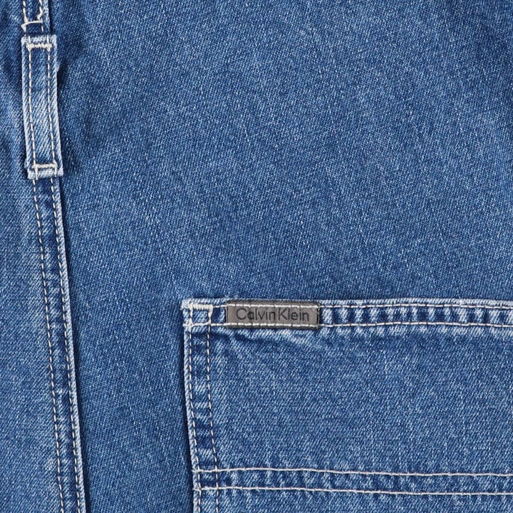 90s-00'S Calvin Klein denim overalls, men's size W31 (approx.), vintage, hammer loop. cotton blue type Vintage Second Hand