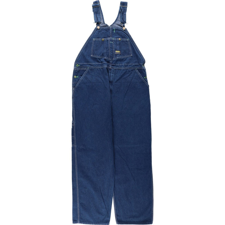 Big size 70s-80'S Osh Kosh denim overalls, made in the USA, men's size W42 (approx.). cotton blue type Vintage Second Hand