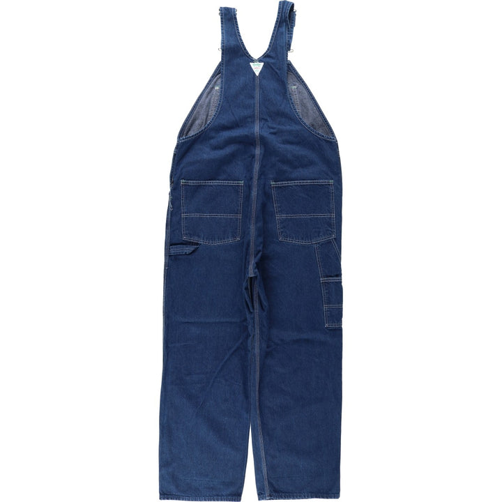 Big size 70s-80'S Osh Kosh denim overalls, made in the USA, men's size W42 (approx.). cotton blue type Vintage Second Hand