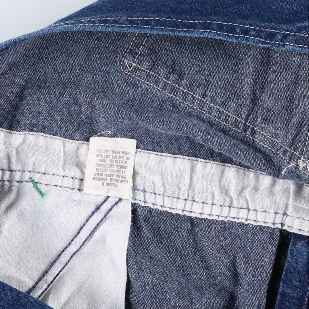Big size 70s-80'S Osh Kosh denim overalls, made in the USA, men's size W42 (approx.). cotton blue type Vintage Second Hand