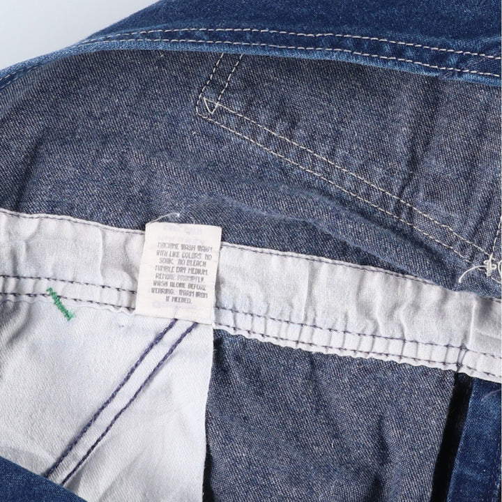 Big size 70s-80'S Osh Kosh denim overalls, made in the USA, men's size W42 (approx.). cotton blue type Vintage Second Hand