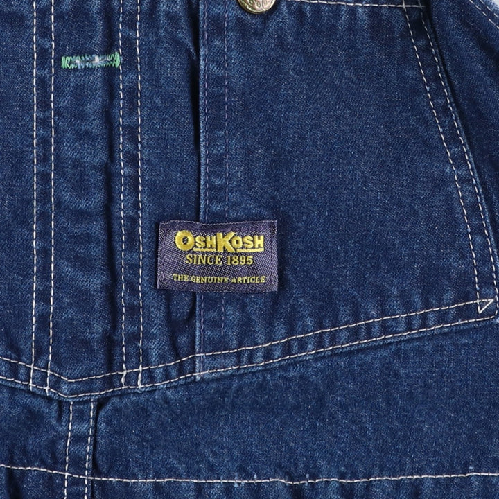 Big size 70s-80'S Osh Kosh denim overalls, made in the USA, men's size W42 (approx.). cotton blue type Vintage Second Hand