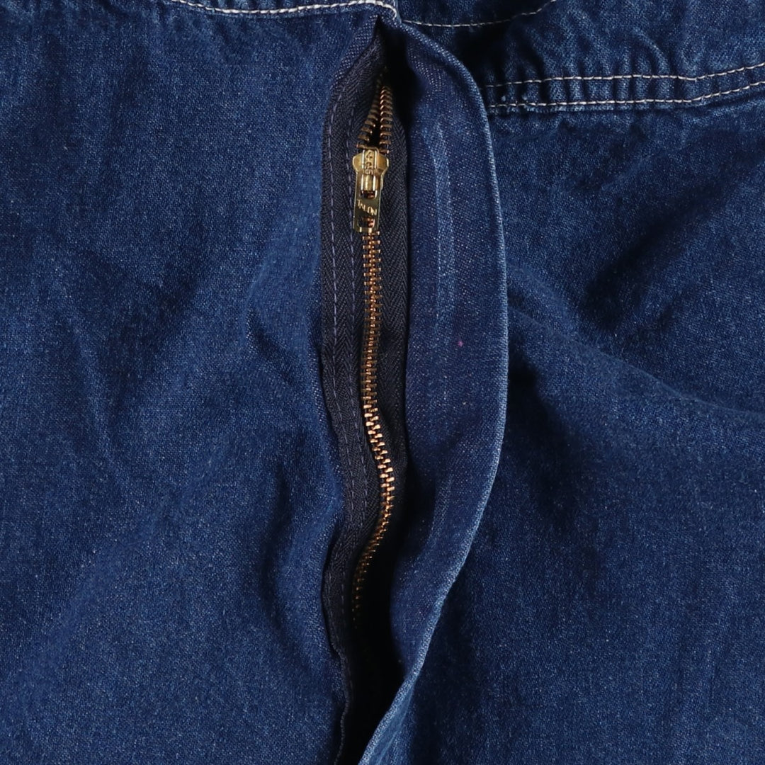 Big size 70s-80'S Osh Kosh denim overalls, made in the USA, men's size W42 (approx.). cotton blue type Vintage Second Hand