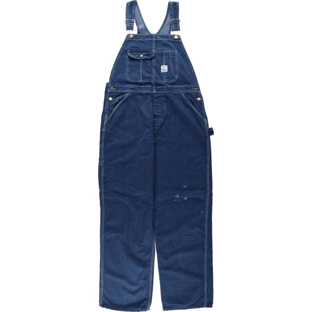Pointer Bat-Dyed Denim Overalls, Made in USA, Men's Size W39 (approx.) cotton blue type Vintage Second Hand
