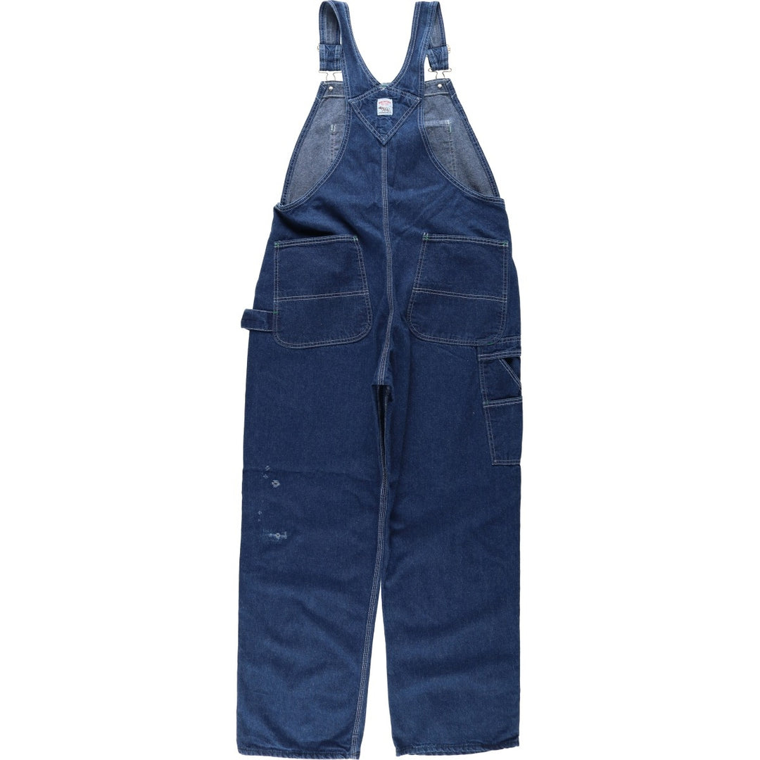 Pointer Bat-Dyed Denim Overalls, Made in USA, Men's Size W39 (approx.) cotton blue type Vintage Second Hand