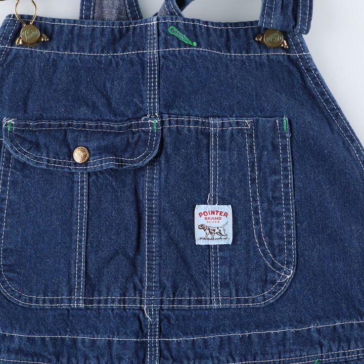 Pointer Bat-Dyed Denim Overalls, Made in USA, Men's Size W39 (approx.) cotton blue type Vintage Second Hand