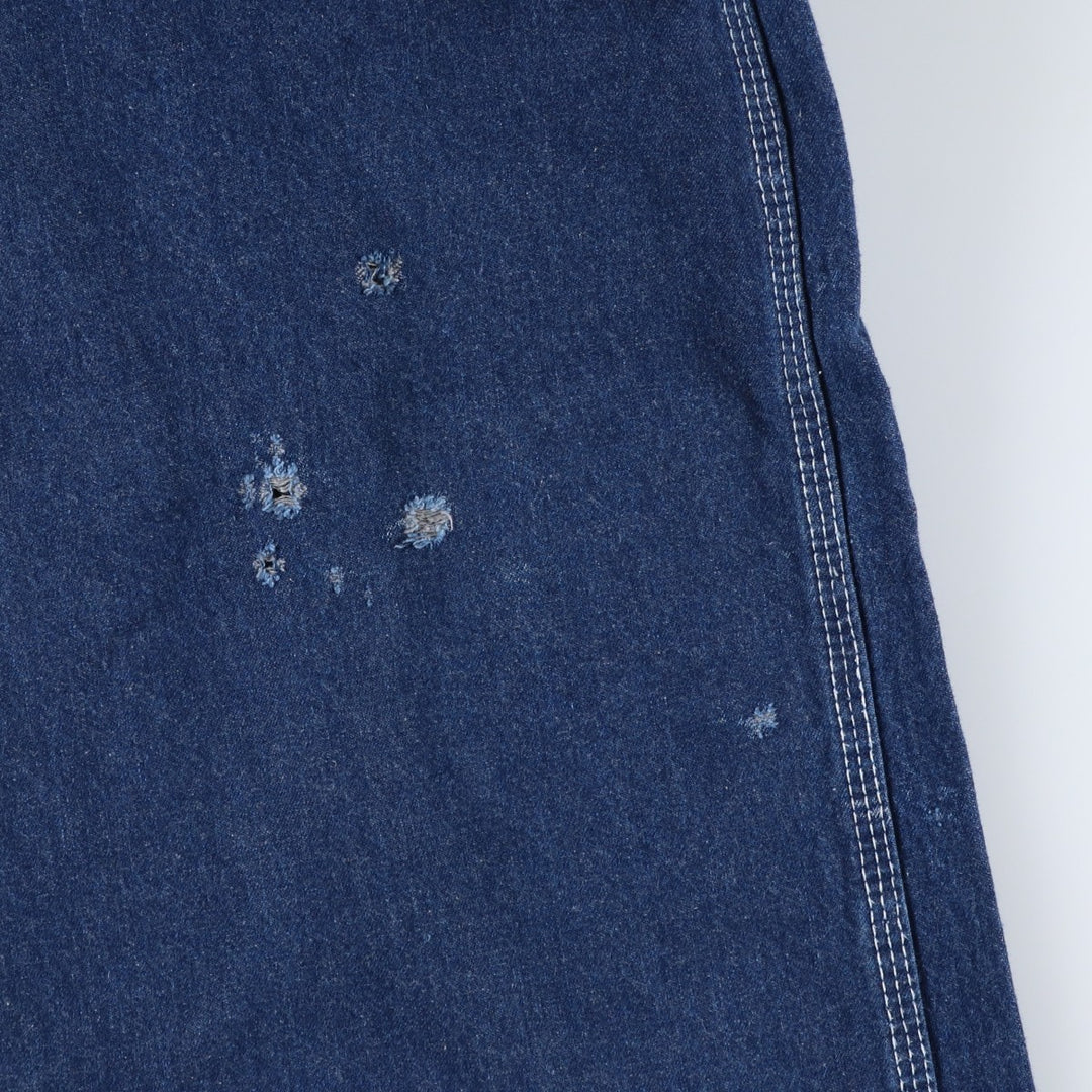 Pointer Bat-Dyed Denim Overalls, Made in USA, Men's Size W39 (approx.) cotton blue type Vintage Second Hand