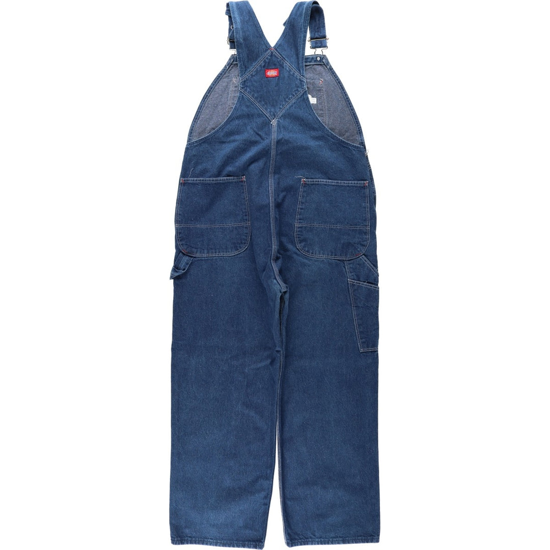 Big size Dickies denim overalls, made in the USA, men's size W40 equivalent. cotton blue type Vintage Second Hand