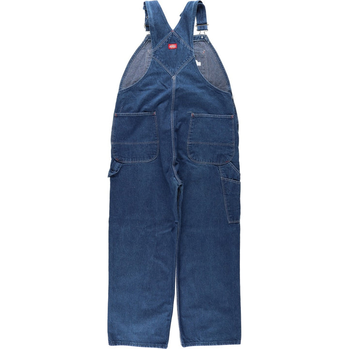 Big size Dickies denim overalls, made in the USA, men's size W40 equivalent. cotton blue type Vintage Second Hand