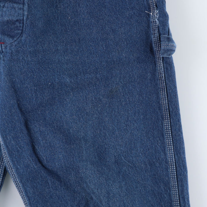 Big size Dickies denim overalls, made in the USA, men's size W40 equivalent. cotton blue type Vintage Second Hand