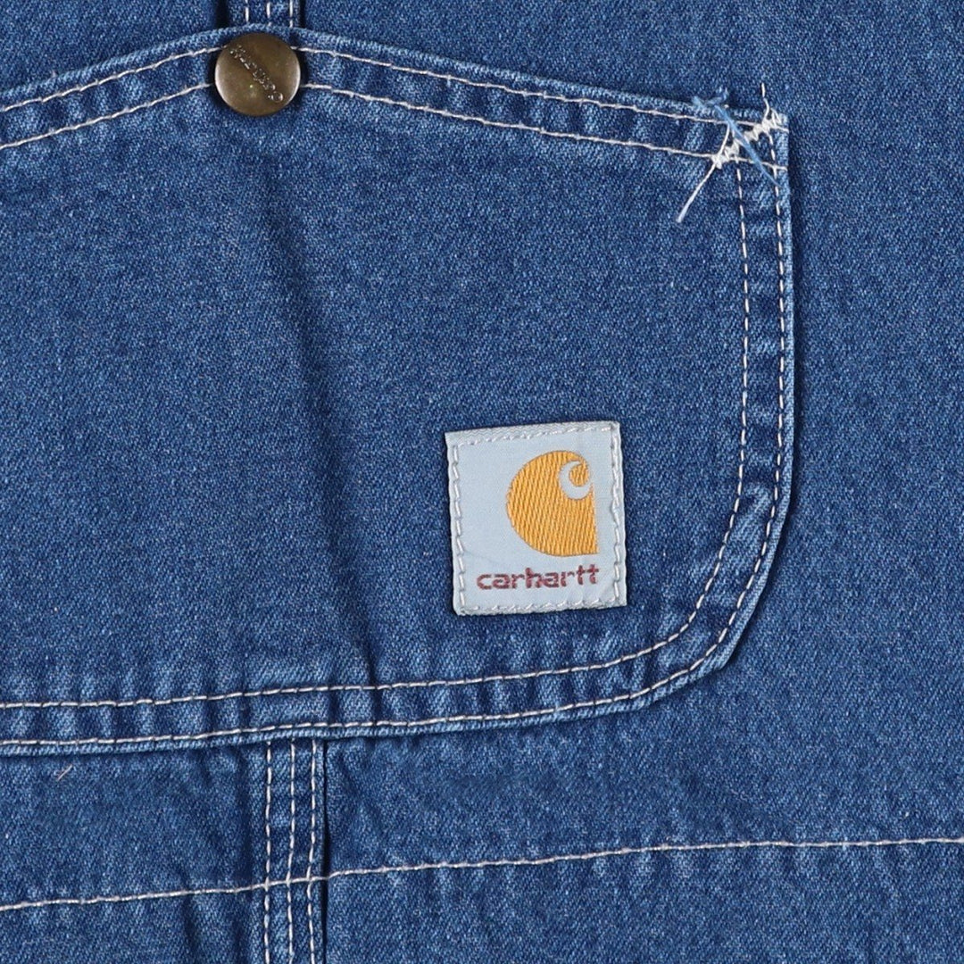 Carhartt Double Knee Denim Overalls, Men's Size W32 (approx.) unclear blue type Vintage Second Hand