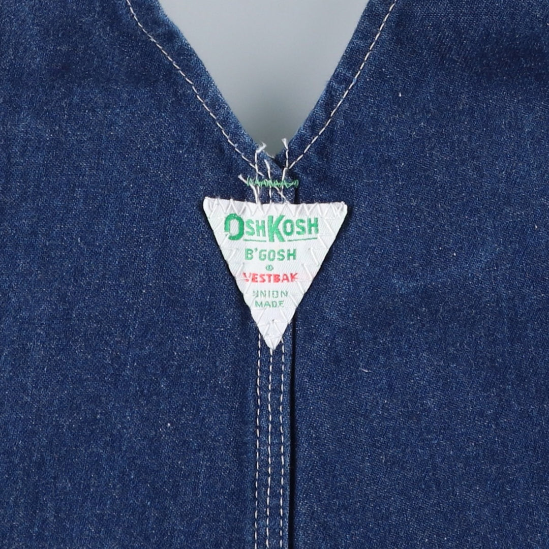 1960s-1970'S Osh Kosh denim overalls, made in USA, men's size W36 (approx.), vintage. cotton blue type Vintage Second Hand