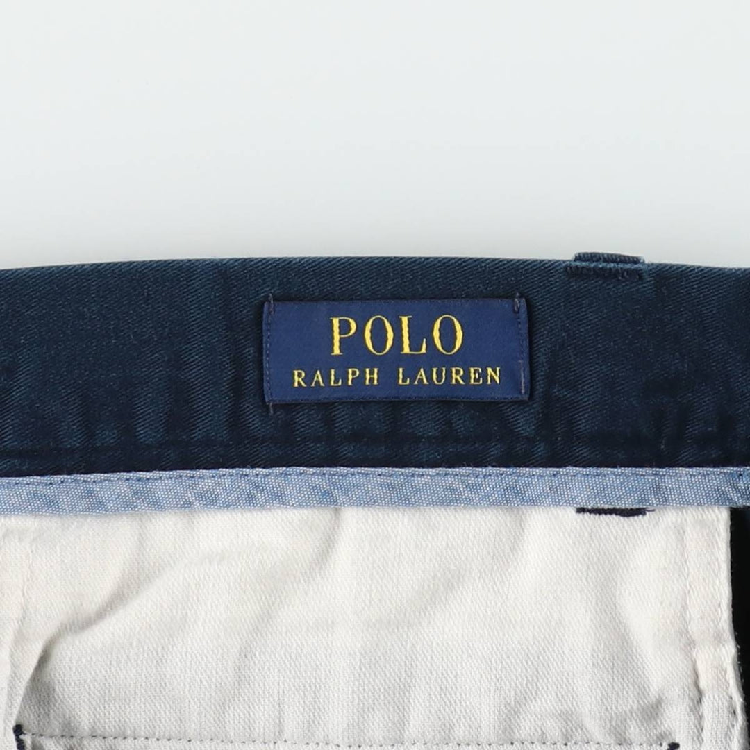 Ralph Lauren POLO RALPH LAUREN CLASSIC FIT Two-Pleat Chino Shorts, Men's Size W34 (approx.) cotton navy blue type Vintage Second Hand