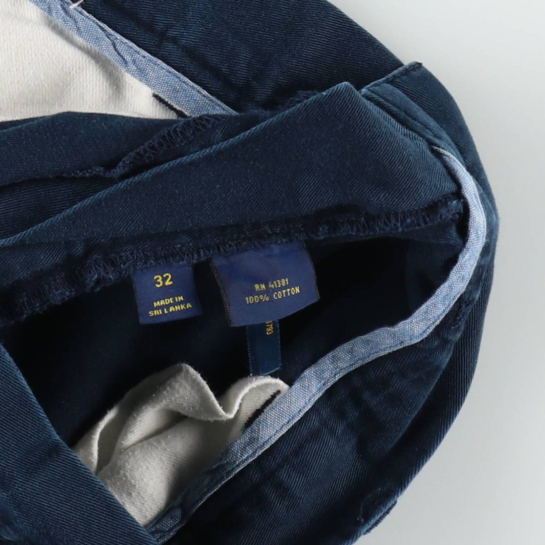 Ralph Lauren POLO RALPH LAUREN CLASSIC FIT Two-Pleat Chino Shorts, Men's Size W34 (approx.) cotton navy blue type Vintage Second Hand