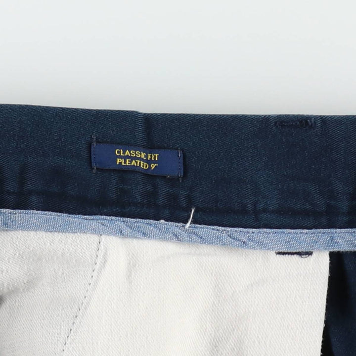 Ralph Lauren POLO RALPH LAUREN CLASSIC FIT Two-Pleat Chino Shorts, Men's Size W34 (approx.) cotton navy blue type Vintage Second Hand