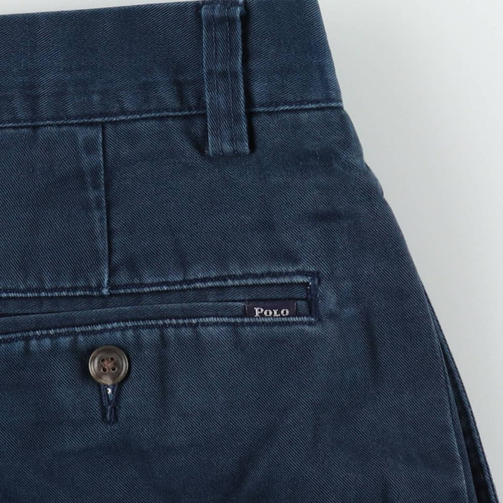 Ralph Lauren POLO RALPH LAUREN CLASSIC FIT Two-Pleat Chino Shorts, Men's Size W34 (approx.) cotton navy blue type Vintage Second Hand