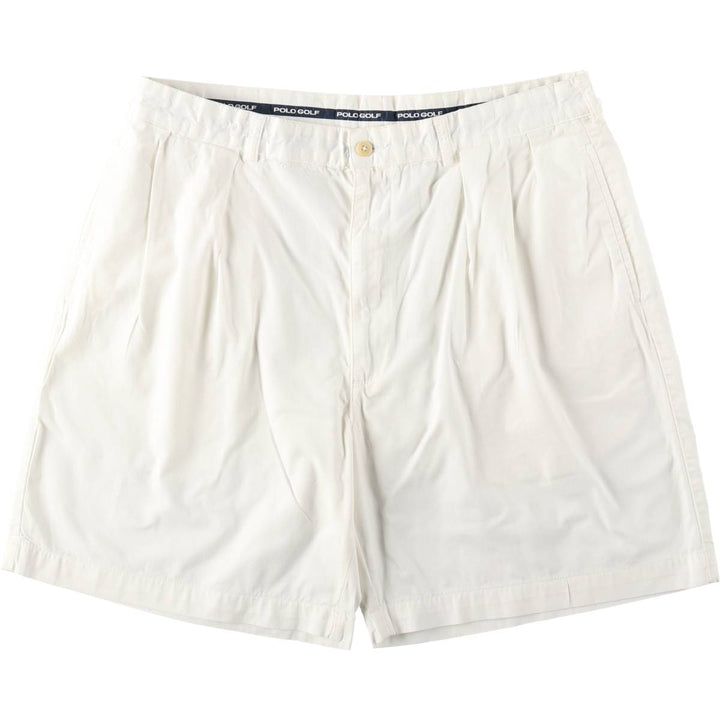 Ralph Lauren POLO GOLF Classic Golf Shorts, two-pleat chino shorts, men's size W35. cotton white type Vintage Second Hand