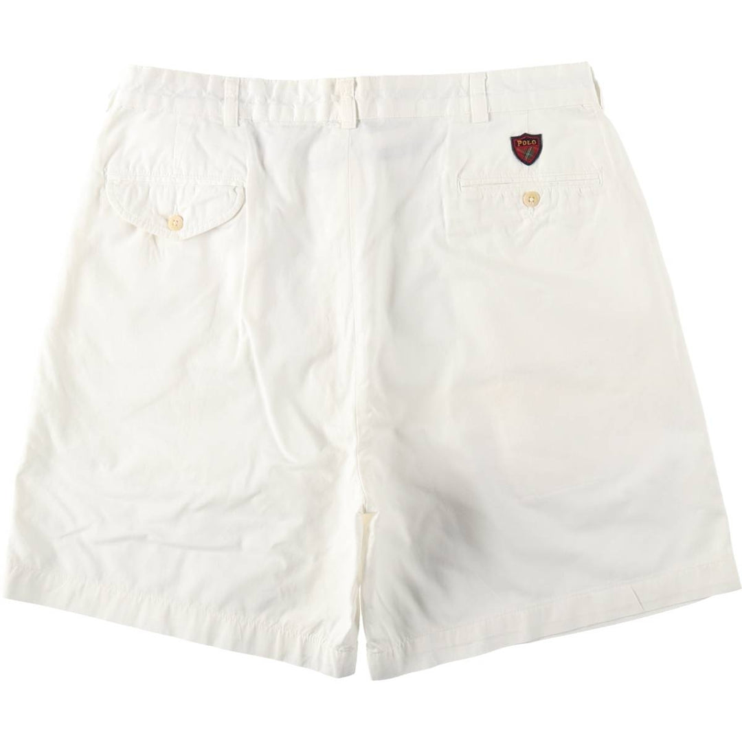 Ralph Lauren POLO GOLF Classic Golf Shorts, two-pleat chino shorts, men's size W35. cotton white type Vintage Second Hand