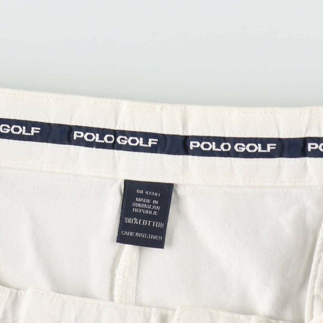 Ralph Lauren POLO GOLF Classic Golf Shorts, two-pleat chino shorts, men's size W35. cotton white type Vintage Second Hand