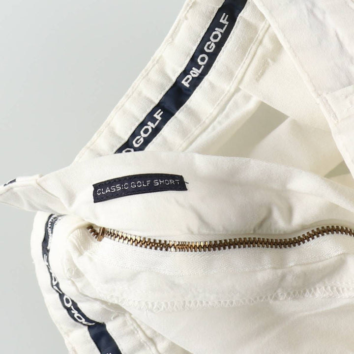 Ralph Lauren POLO GOLF Classic Golf Shorts, two-pleat chino shorts, men's size W35. cotton white type Vintage Second Hand