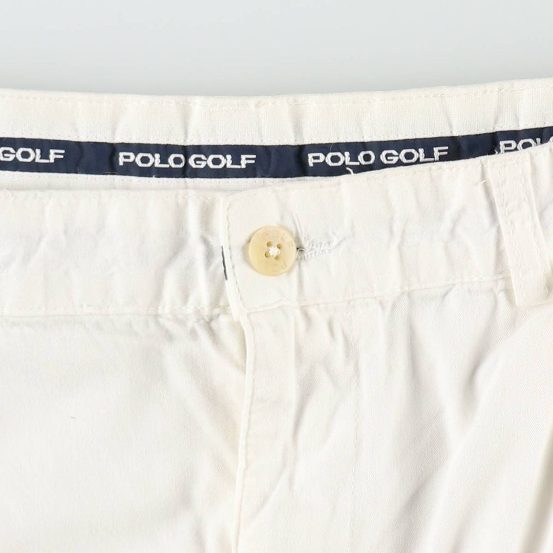 Ralph Lauren POLO GOLF Classic Golf Shorts, two-pleat chino shorts, men's size W35. cotton white type Vintage Second Hand