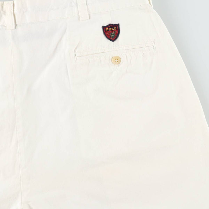 Ralph Lauren POLO GOLF Classic Golf Shorts, two-pleat chino shorts, men's size W35. cotton white type Vintage Second Hand