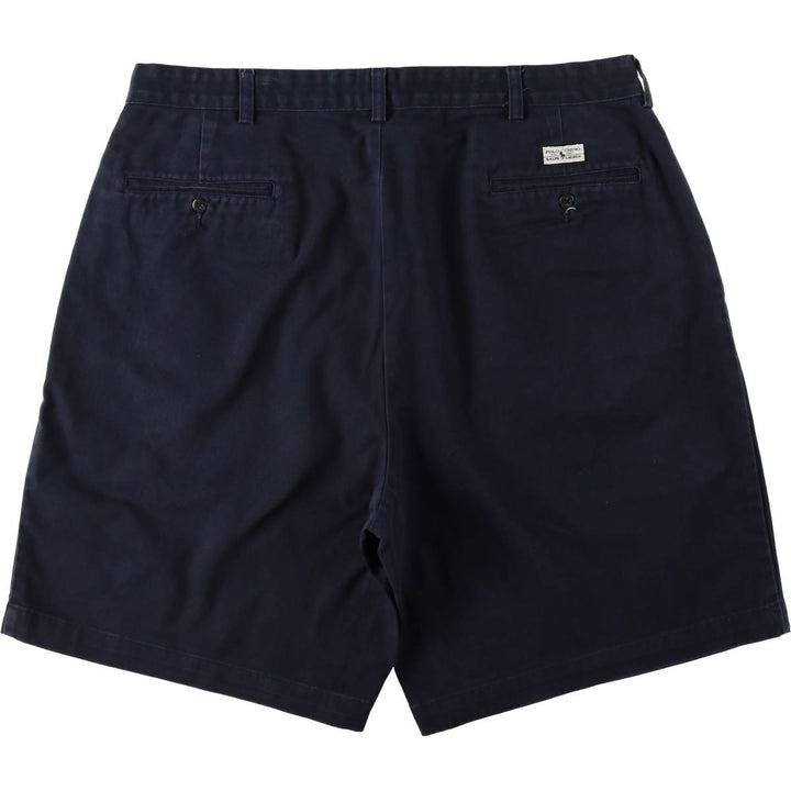 Ralph Lauren POLO RALPH LAUREN Two-Pleat Chino Shorts, Men's Size W37 (approx.) cotton navy blue type Vintage Second Hand