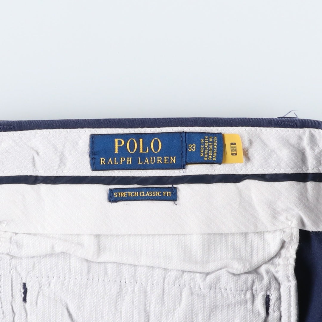 Ralph Lauren POLO RALPH LAUREN STRETCH CLASSIC FIT Chino Shorts (Men's size W34 equivalent) cotton Navy blue Vintage Second Hand