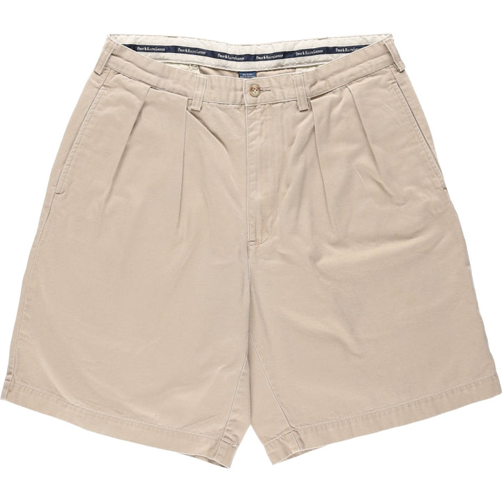 Ralph Lauren Polo Ralph Lauren Two-pleat Chino Shorts, Men's, Size W33 cotton Beige type Vintage Second Hand