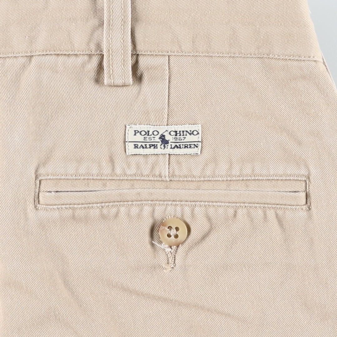 Ralph Lauren Polo Ralph Lauren Two-pleat Chino Shorts, Men's, Size W33 cotton Beige type Vintage Second Hand