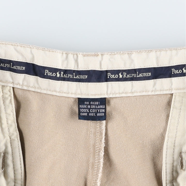 Ralph Lauren Polo Ralph Lauren Two-pleat Chino Shorts, Men's, Size W33 cotton Beige type Vintage Second Hand