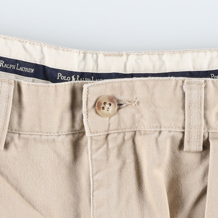 Ralph Lauren Polo Ralph Lauren Two-pleat Chino Shorts, Men's, Size W33 cotton Beige type Vintage Second Hand