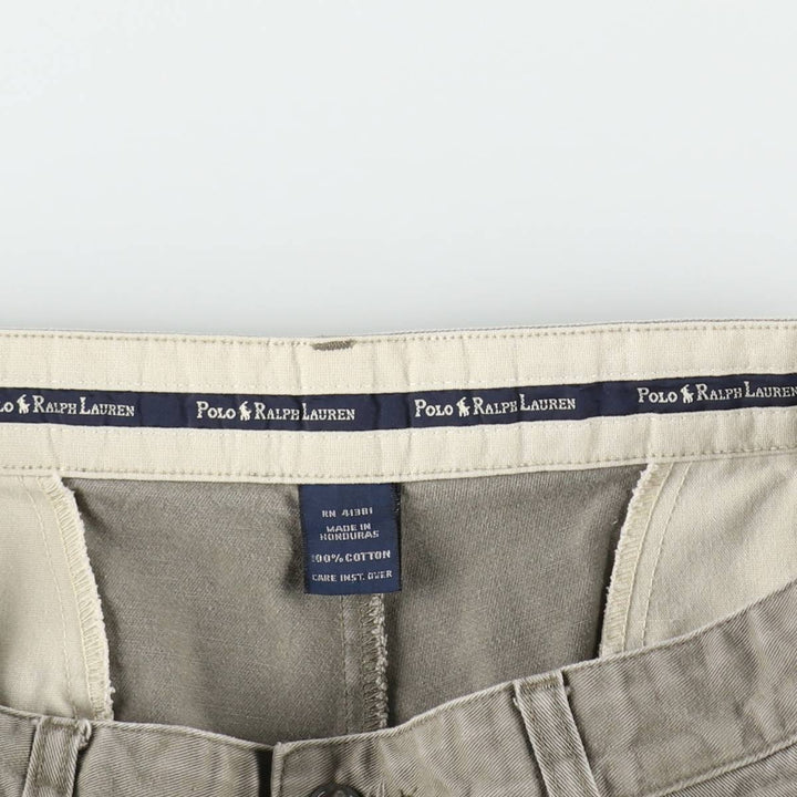 Ralph Lauren POLO RALPH LAUREN TYLER SHORT Two-Pleat Chino Shorts, Men's Size W34 (approx.) cotton gray type Vintage Second Hand