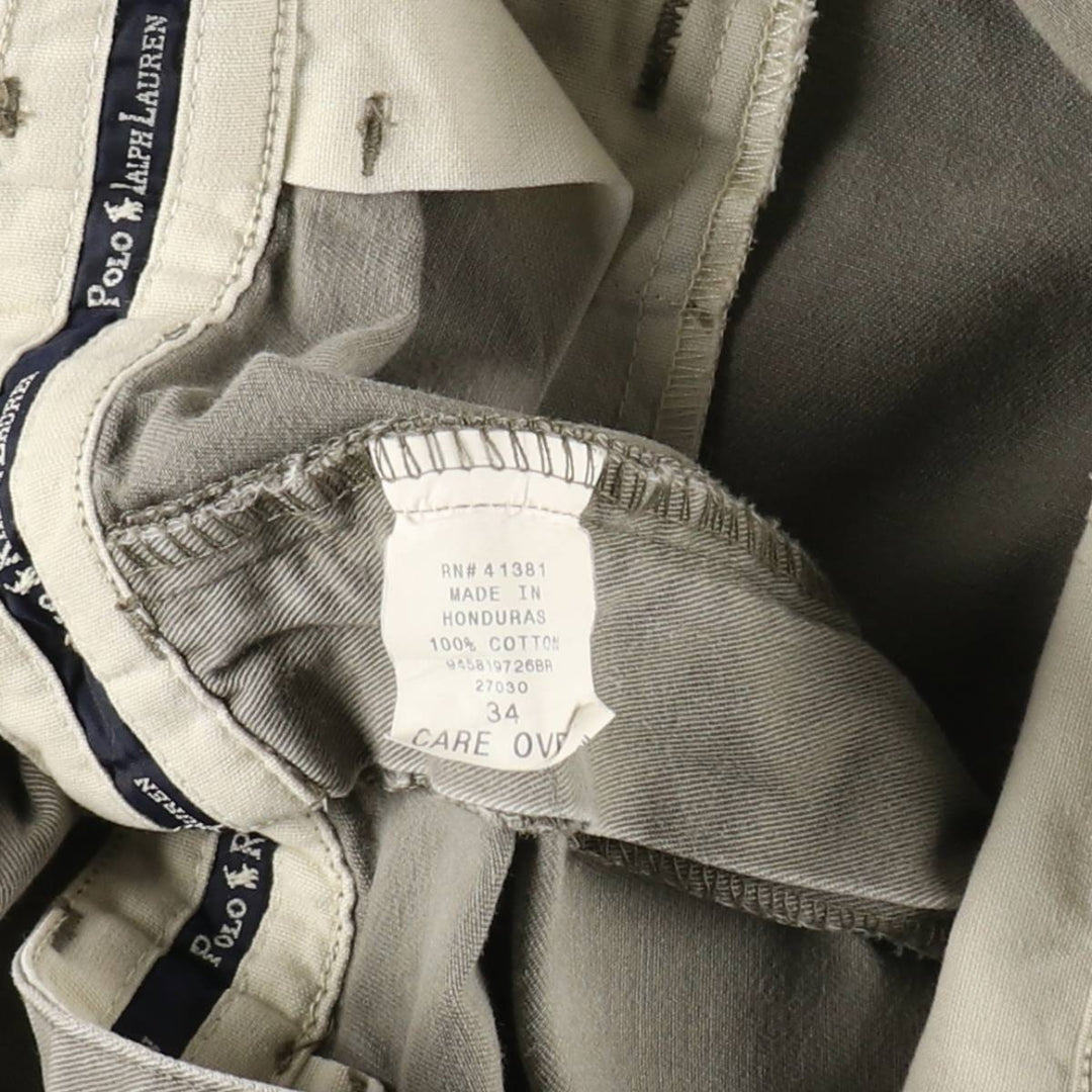 Ralph Lauren POLO RALPH LAUREN TYLER SHORT Two-Pleat Chino Shorts, Men's Size W34 (approx.) cotton gray type Vintage Second Hand