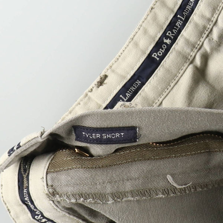 Ralph Lauren POLO RALPH LAUREN TYLER SHORT Two-Pleat Chino Shorts, Men's Size W34 (approx.) cotton gray type Vintage Second Hand
