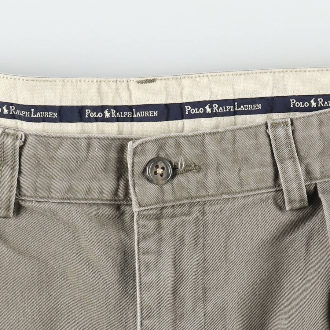 Ralph Lauren POLO RALPH LAUREN TYLER SHORT Two-Pleat Chino Shorts, Men's Size W34 (approx.) cotton gray type Vintage Second Hand