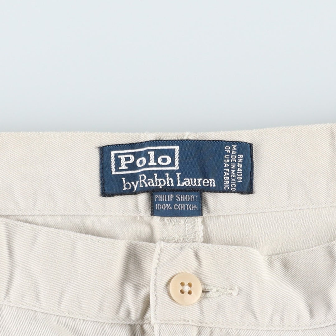 Ralph Lauren POLO by Ralph Lauren PHILIP SHORT Chino Shorts, Men's Size W36 cotton ivory Vintage Second Hand