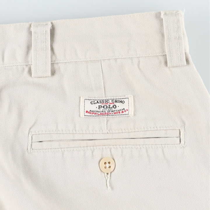 Ralph Lauren POLO by Ralph Lauren PHILIP SHORT Chino Shorts, Men's Size W36 cotton ivory Vintage Second Hand