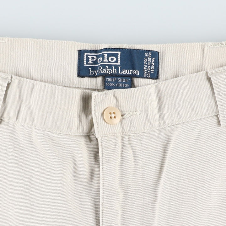 Ralph Lauren POLO by Ralph Lauren PHILIP SHORT Chino Shorts, Men's Size W36 cotton ivory Vintage Second Hand